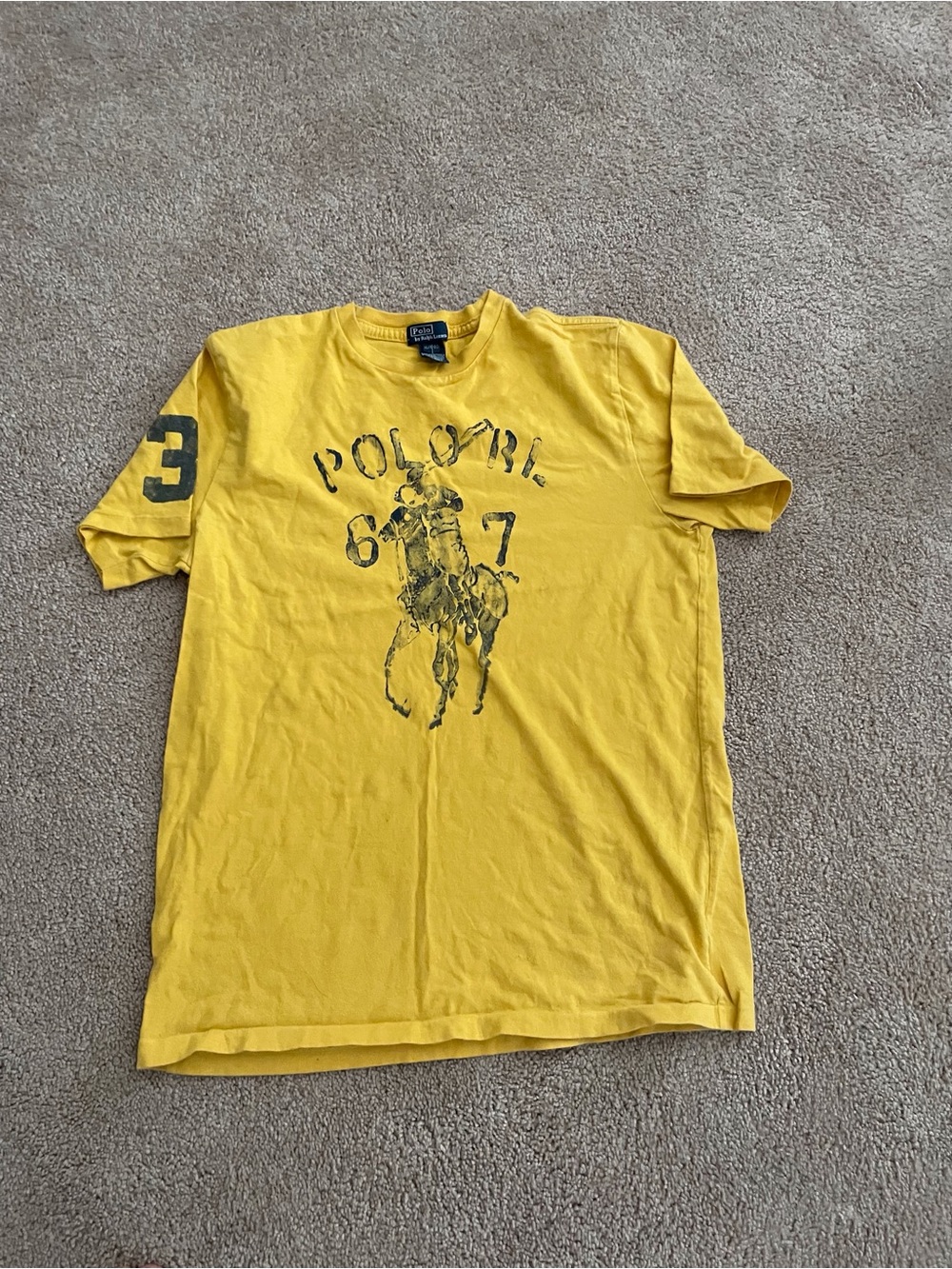 Ralph Lauren Yellow Polo Player Graphic Short Sleeve Tee